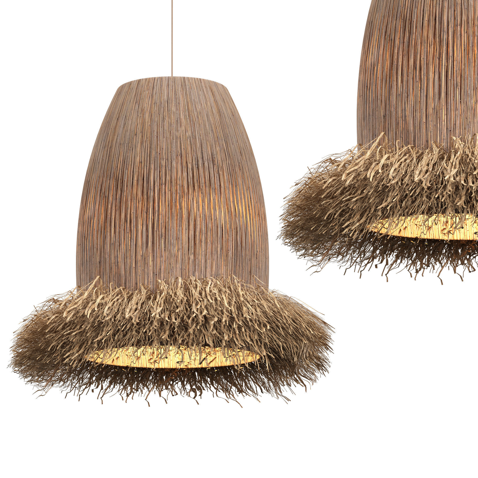 wicker lotus lamp 2 3D model_1