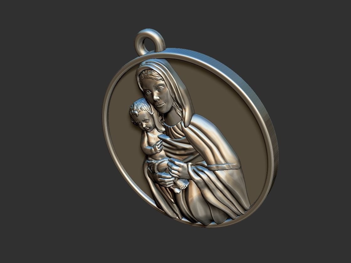 Our Lady - Nossa Senhora - Mary and Jesus 3D print model_8