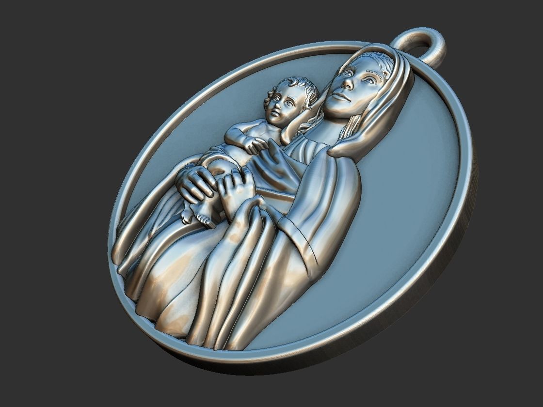 Our Lady - Nossa Senhora - Mary and Jesus 3D print model_14