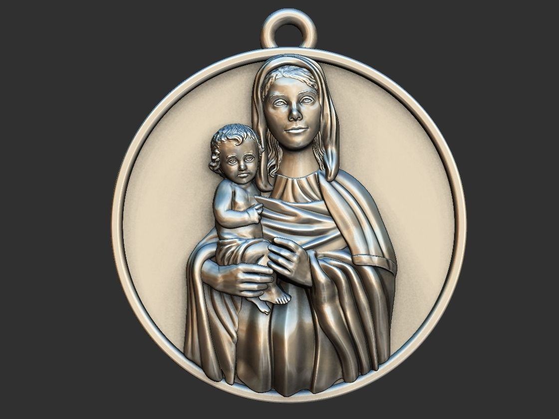 Our Lady - Nossa Senhora - Mary and Jesus 3D print model_6
