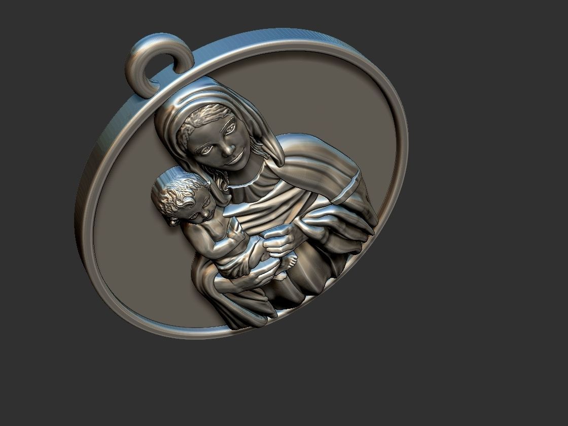 Our Lady - Nossa Senhora - Mary and Jesus 3D print model_12
