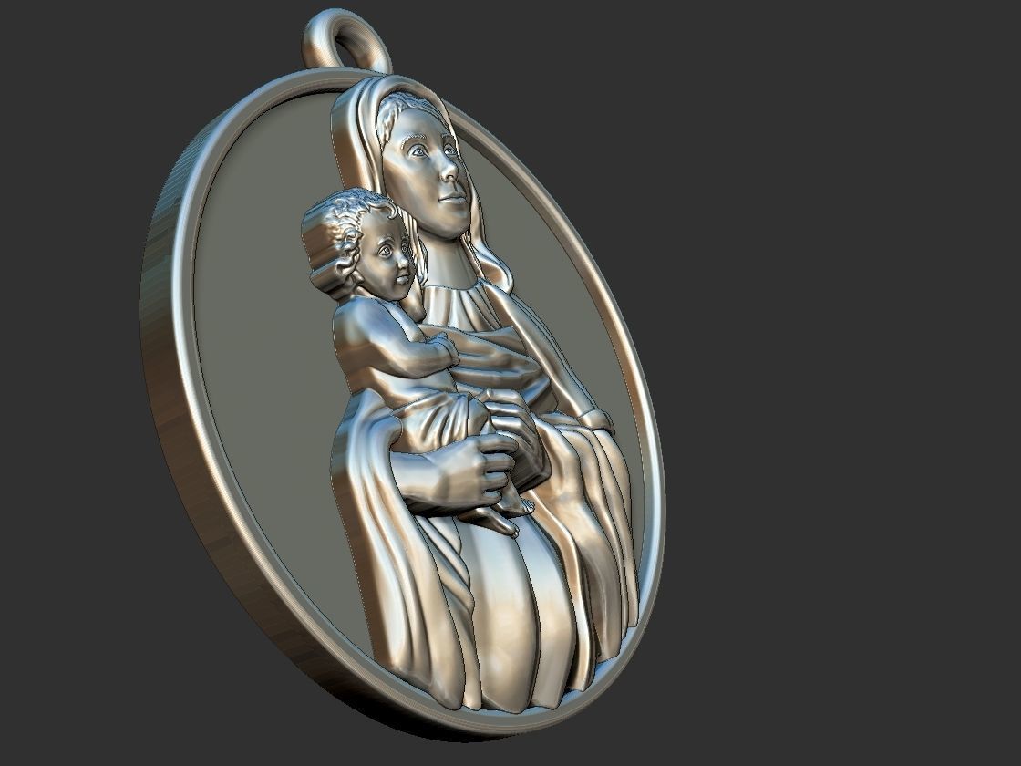 Our Lady - Nossa Senhora - Mary and Jesus 3D print model_11