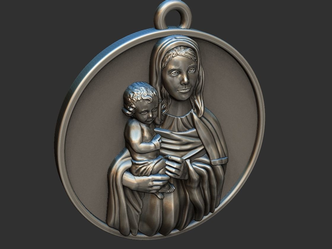 Our Lady - Nossa Senhora - Mary and Jesus 3D print model_7