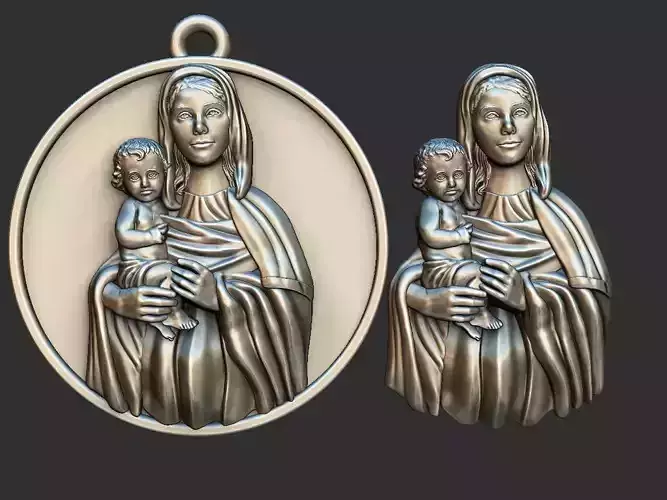 Our Lady - Nossa Senhora - Mary and Jesus 3D print model