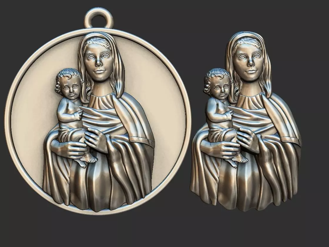 Our Lady - Nossa Senhora - Mary and Jesus 3D print model_0
