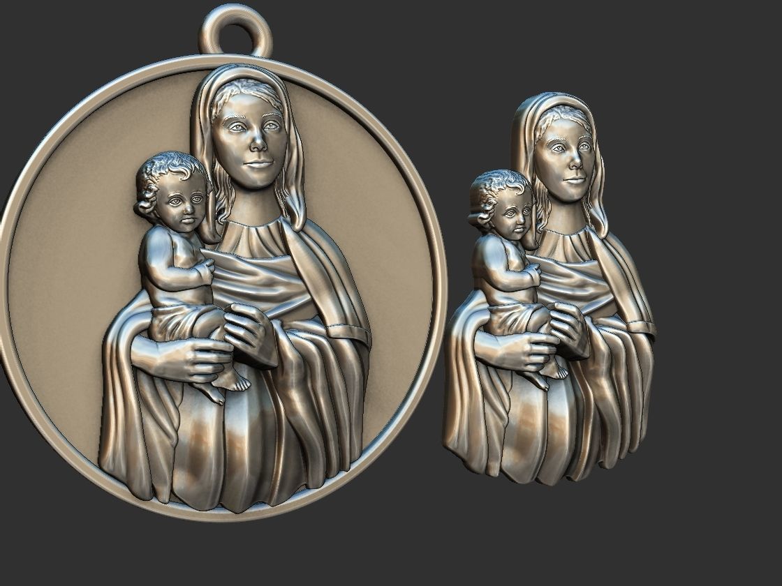 Our Lady - Nossa Senhora - Mary and Jesus 3D print model_1