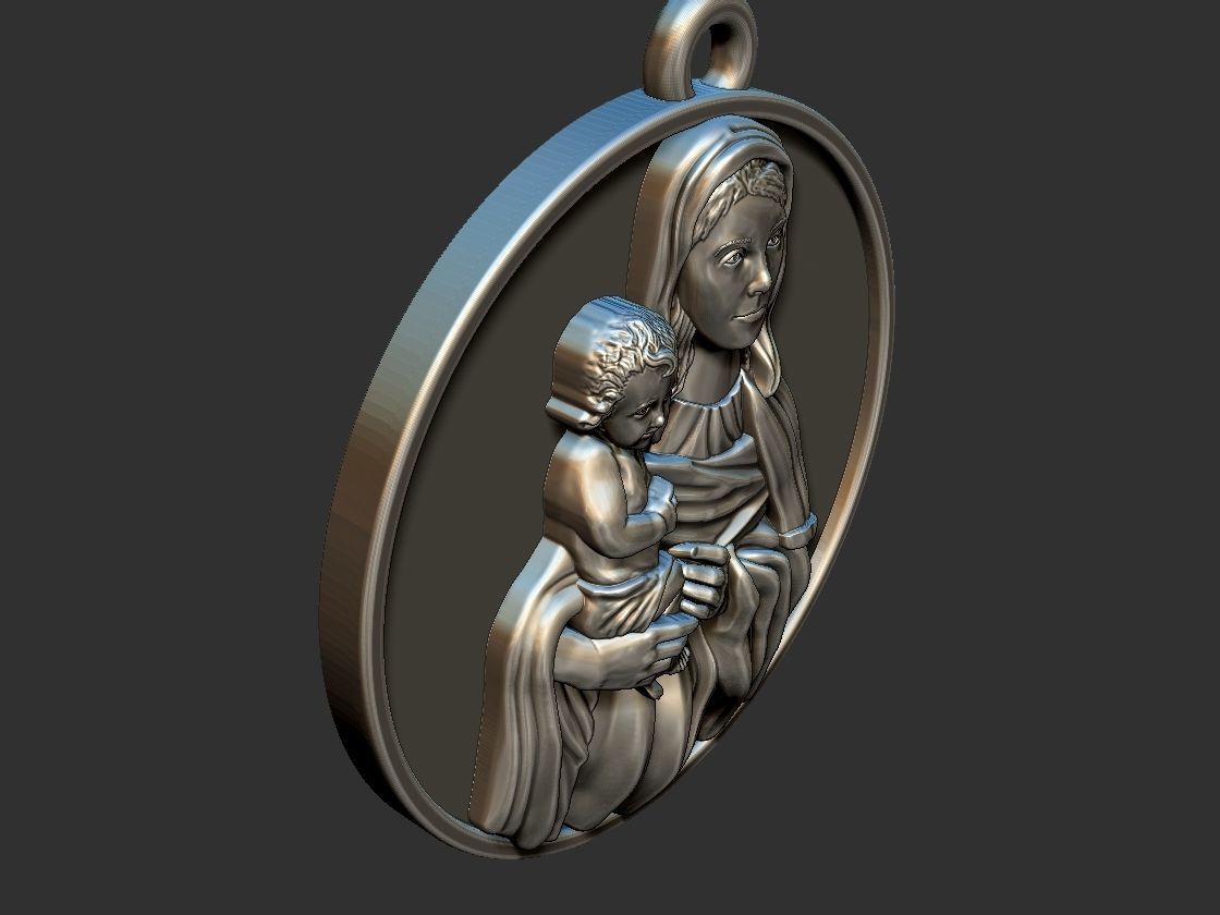 Our Lady - Nossa Senhora - Mary and Jesus 3D print model_10