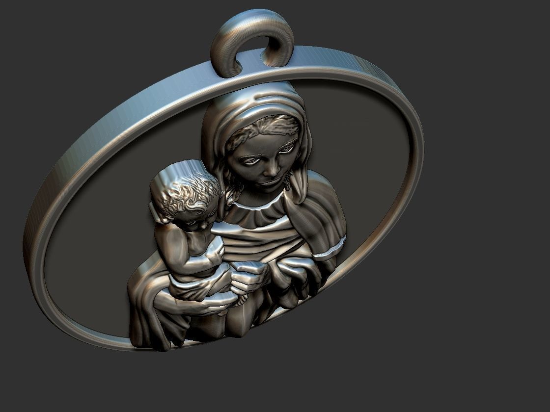 Our Lady - Nossa Senhora - Mary and Jesus 3D print model_16