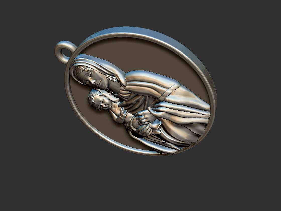 Our Lady - Nossa Senhora - Mary and Jesus 3D print model_13