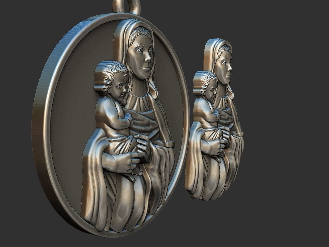 Our Lady - Nossa Senhora - Mary and Jesus 3D print model_2