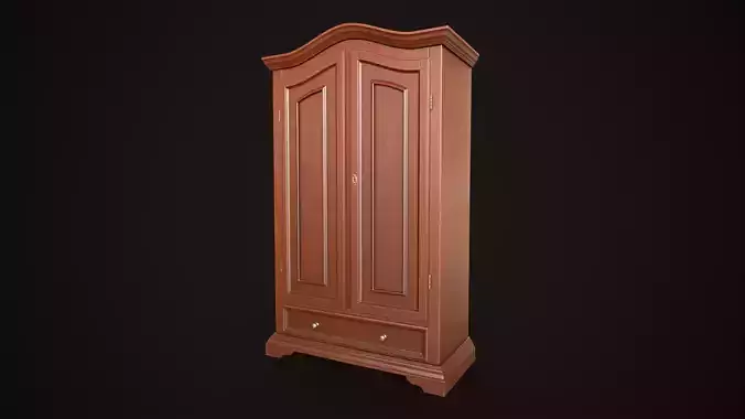Vintage wardrobe Low-poly 3D model