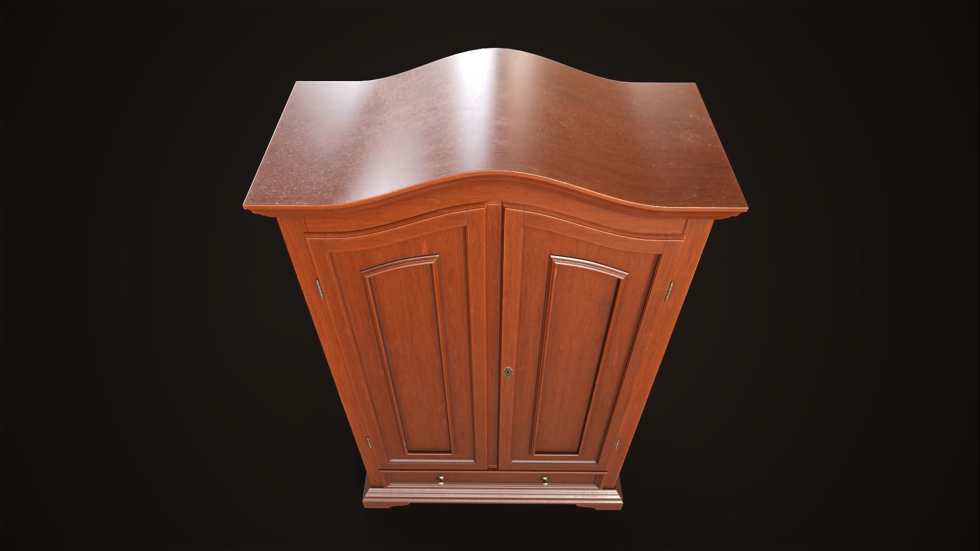 Vintage wardrobe Low-poly 3D model_9