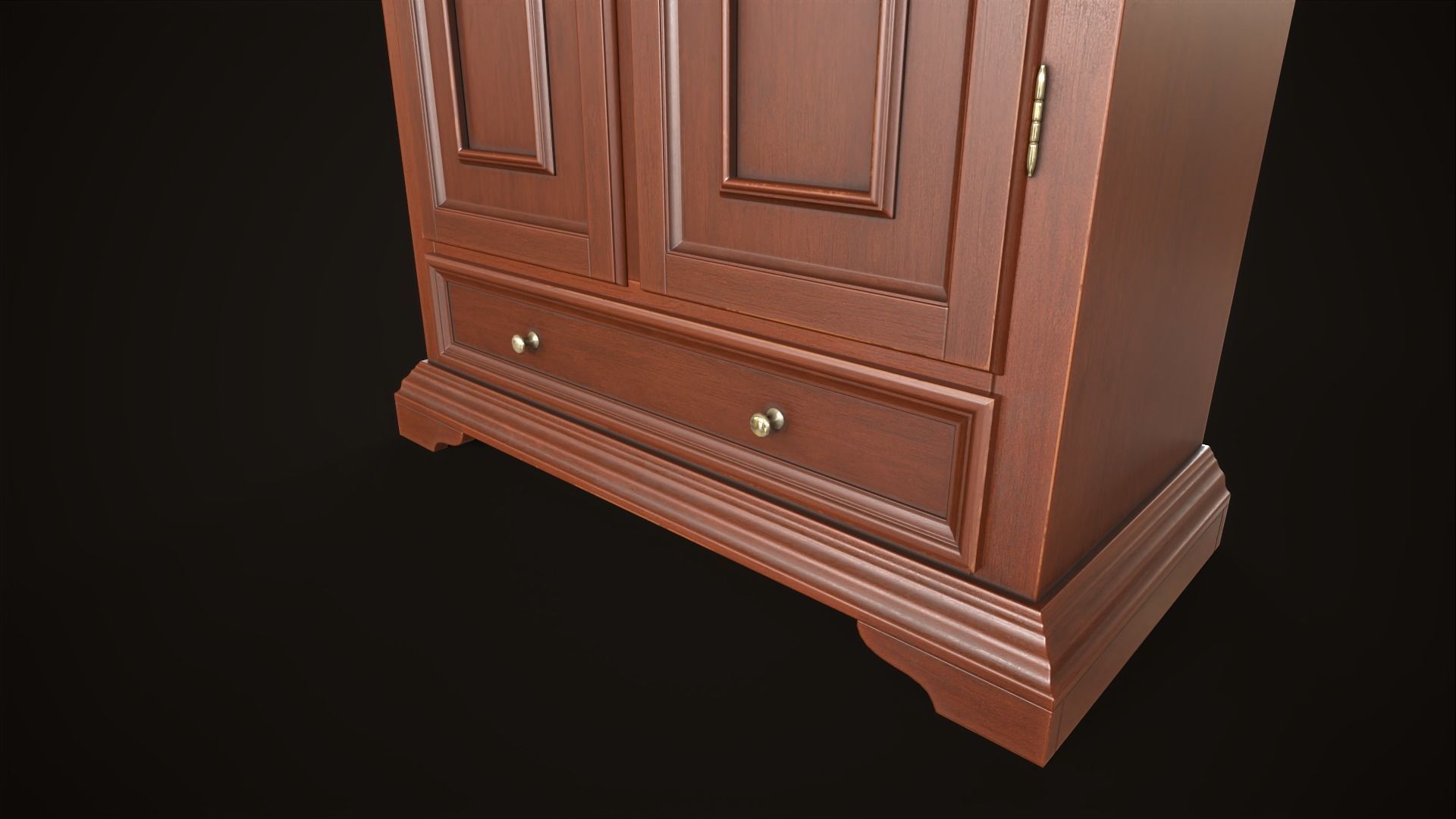 Vintage wardrobe Low-poly 3D model_12