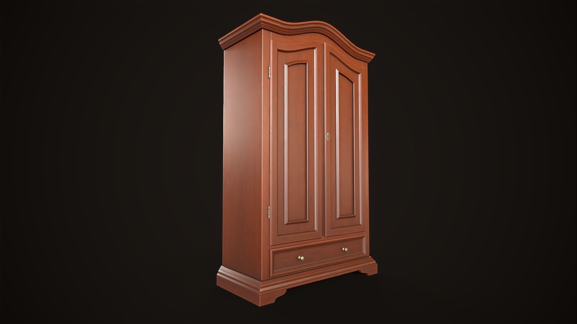 Vintage wardrobe Low-poly 3D model_8