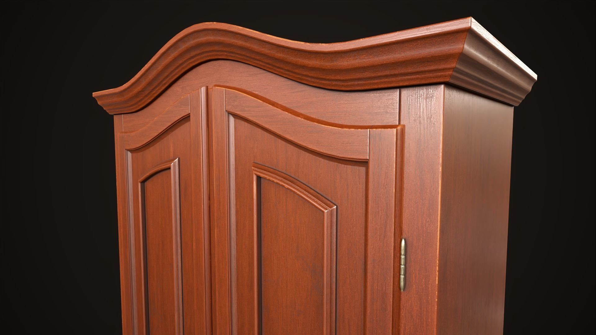 Vintage wardrobe Low-poly 3D model_14