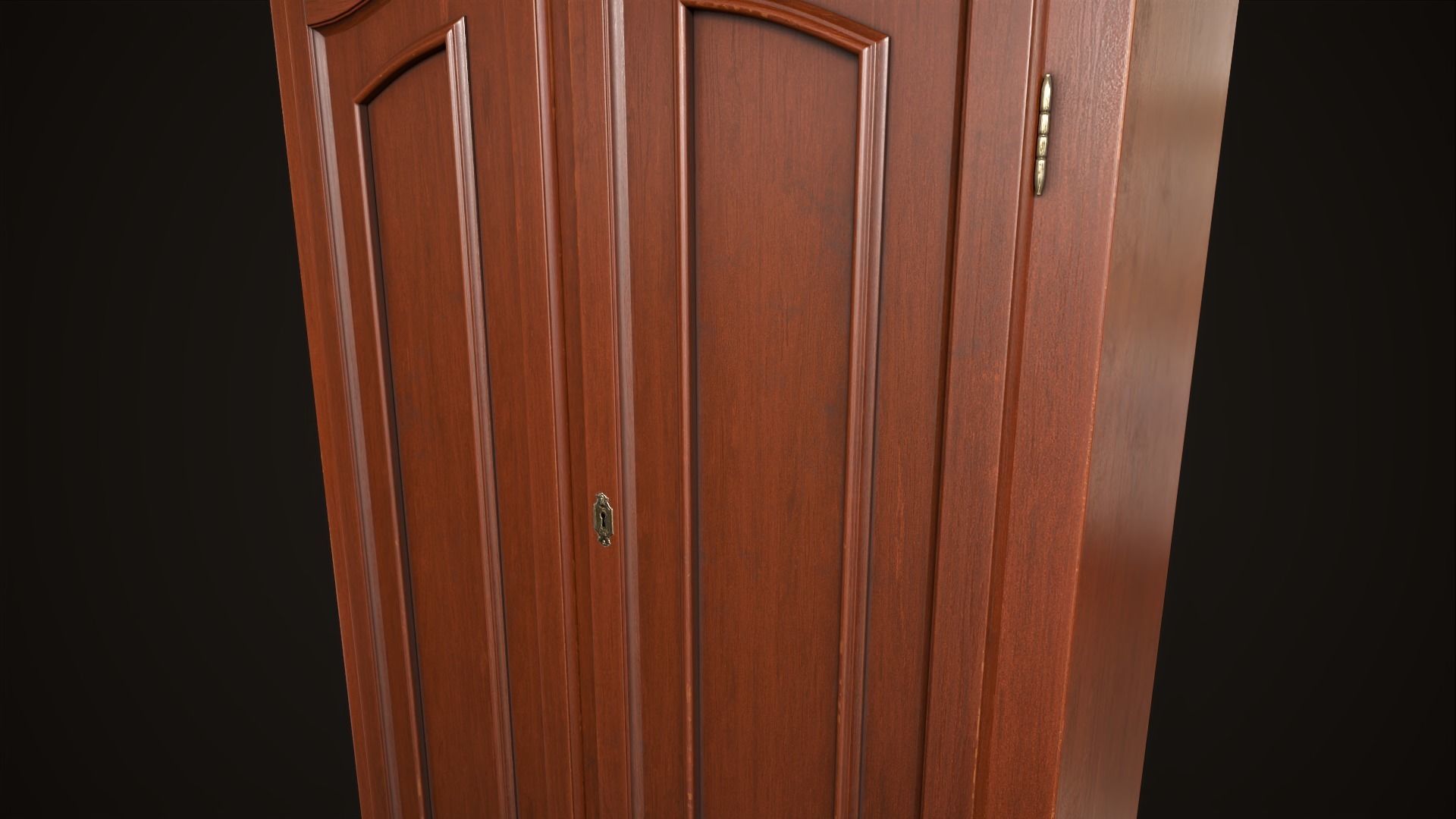 Vintage wardrobe Low-poly 3D model_17