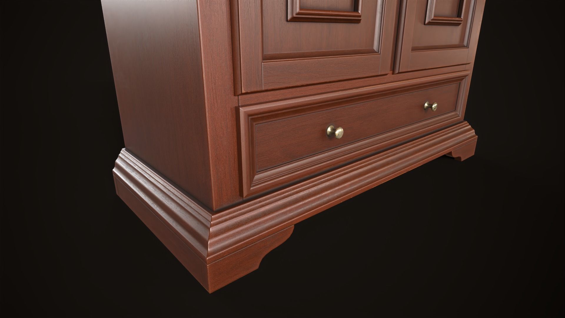 Vintage wardrobe Low-poly 3D model_18