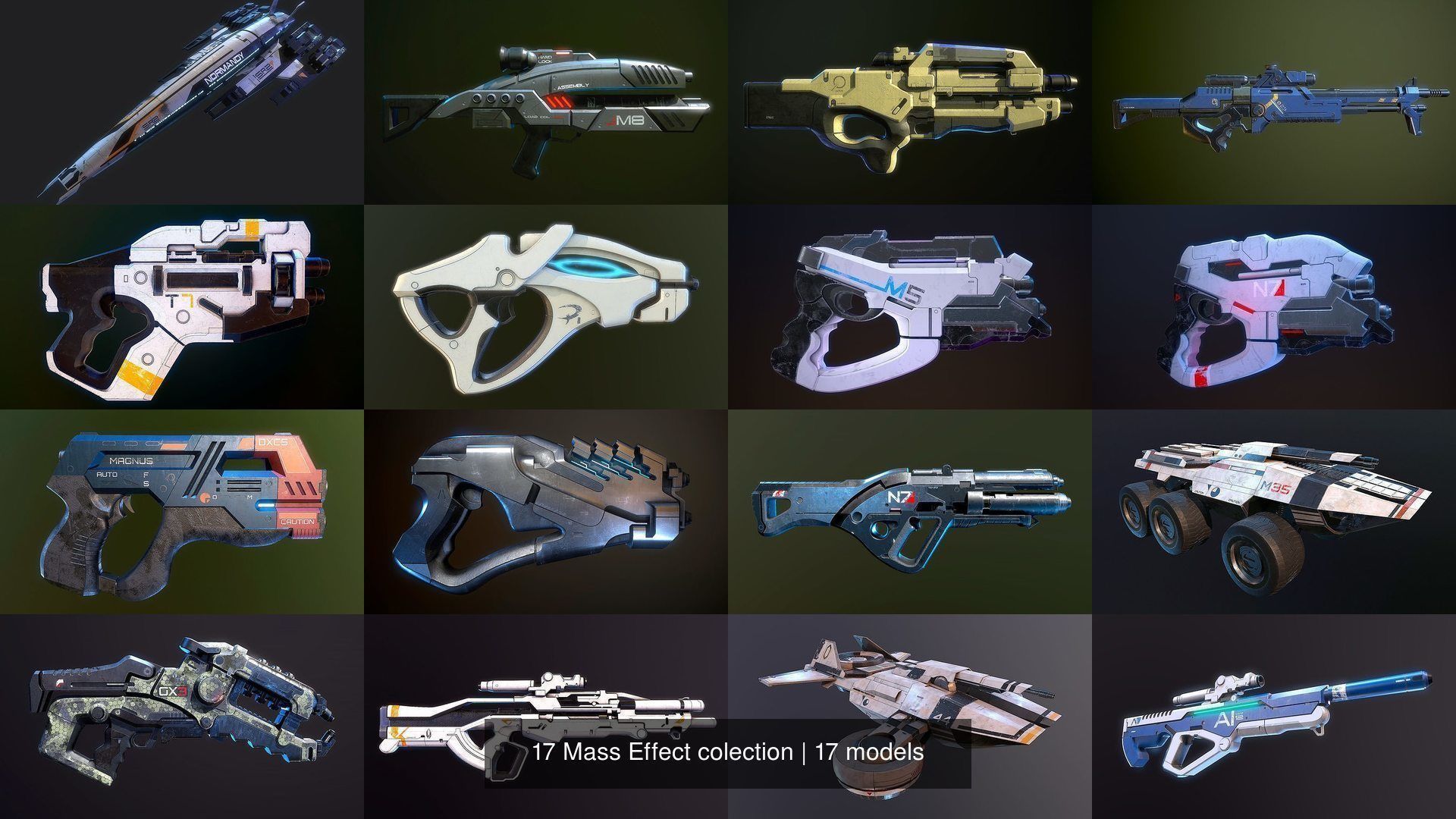20 Mass Effect colection 3D Model Collection_1