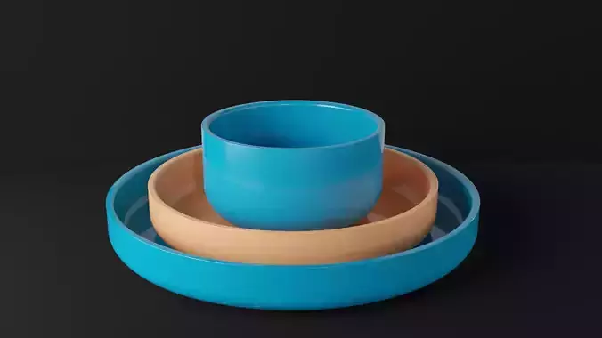 Set of 3 plates in a modern design