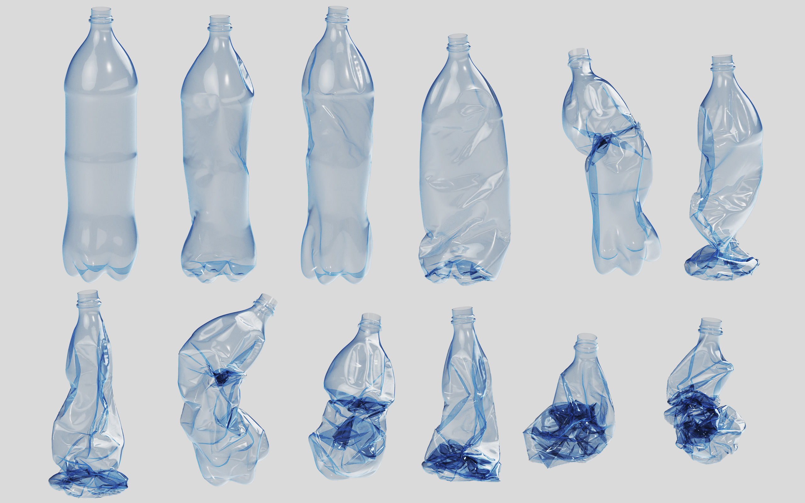 Crushed Plastic Bottle v4 3D model_2