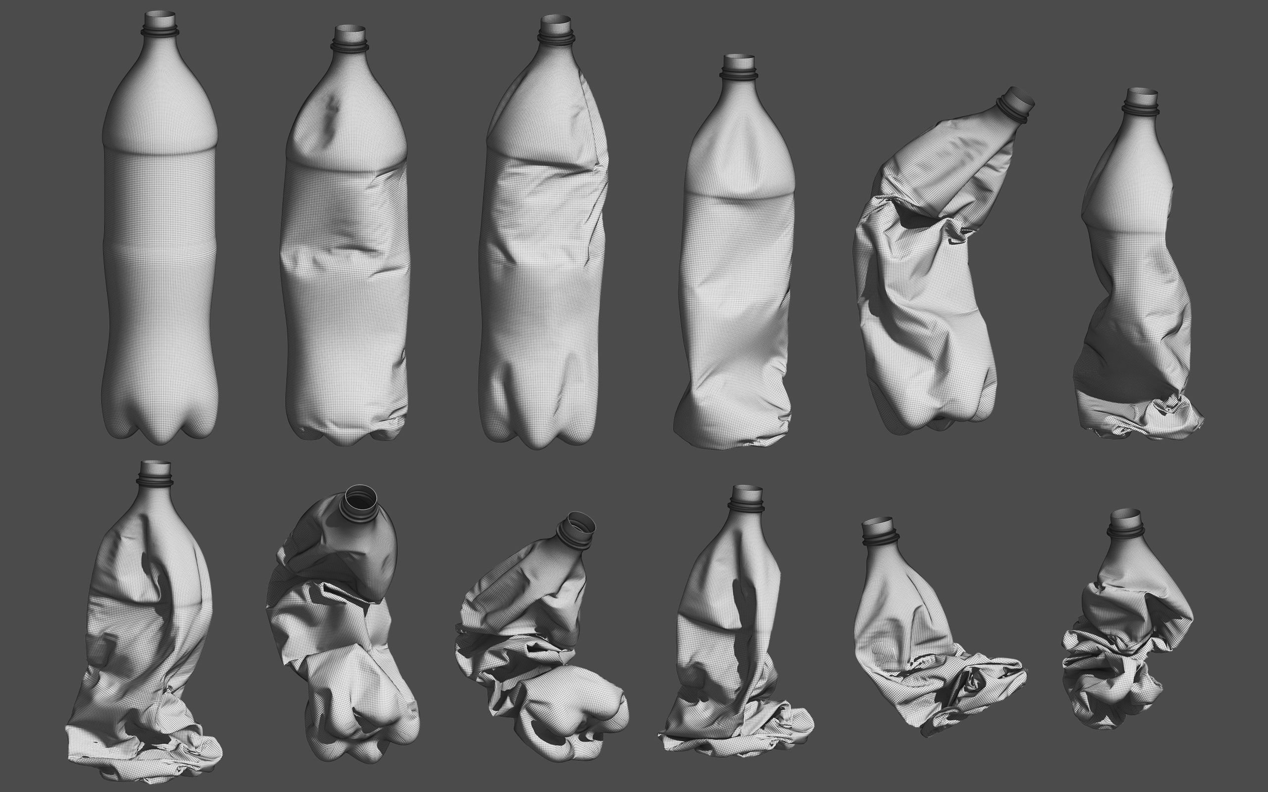 Crushed Plastic Bottle v4 3D model_12