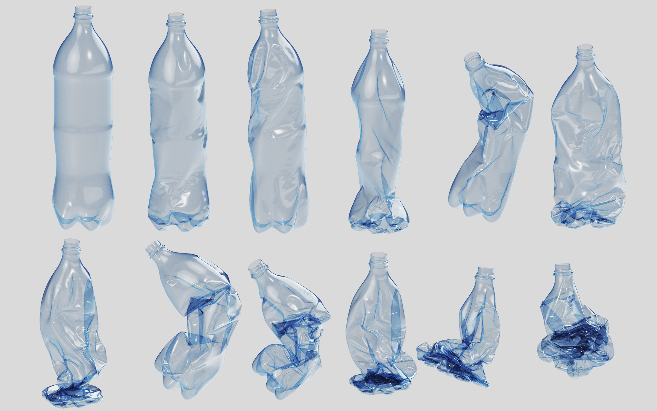 Crushed Plastic Bottle v4 3D model_4