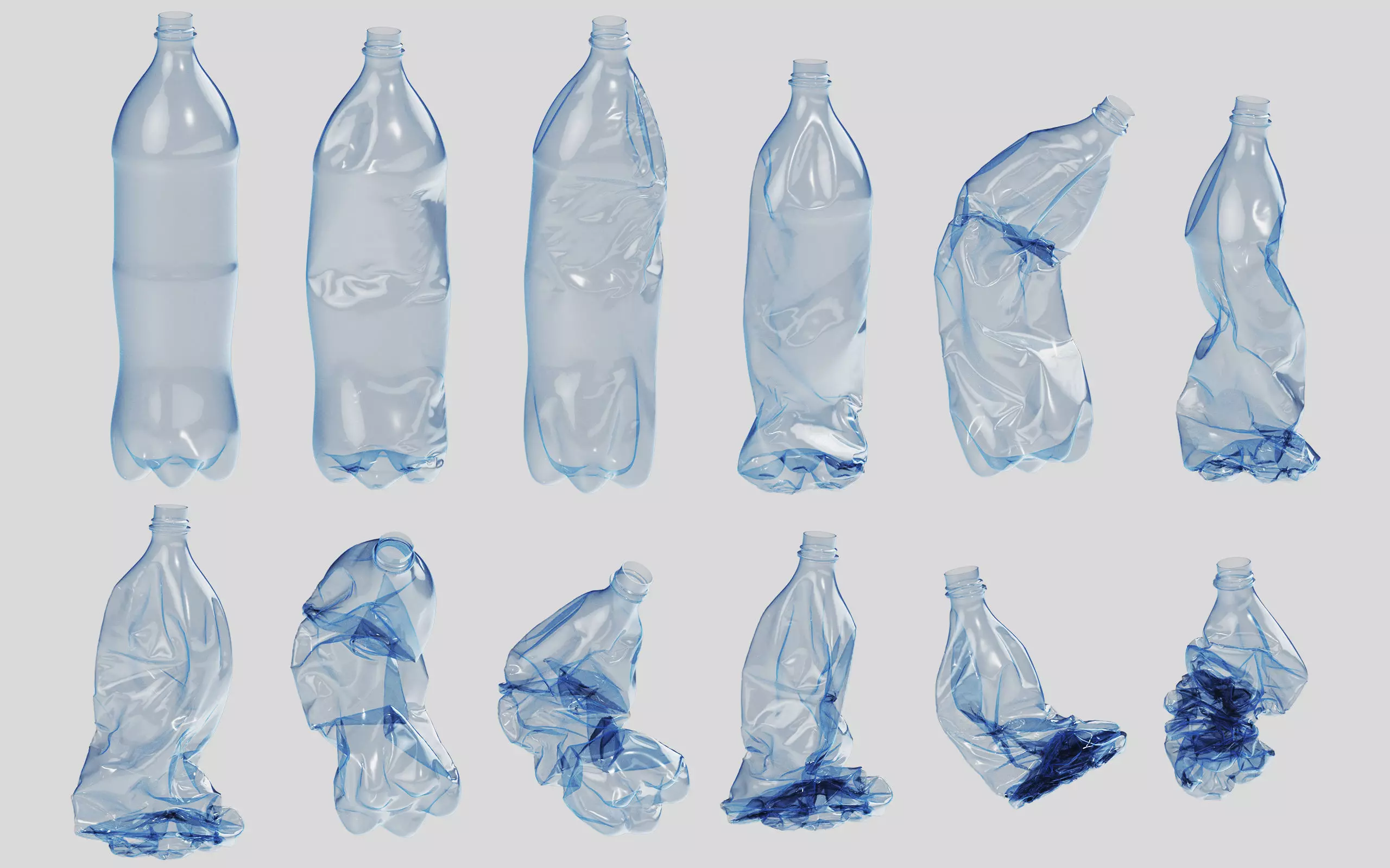 Crushed Plastic Bottle v4 3D model_0