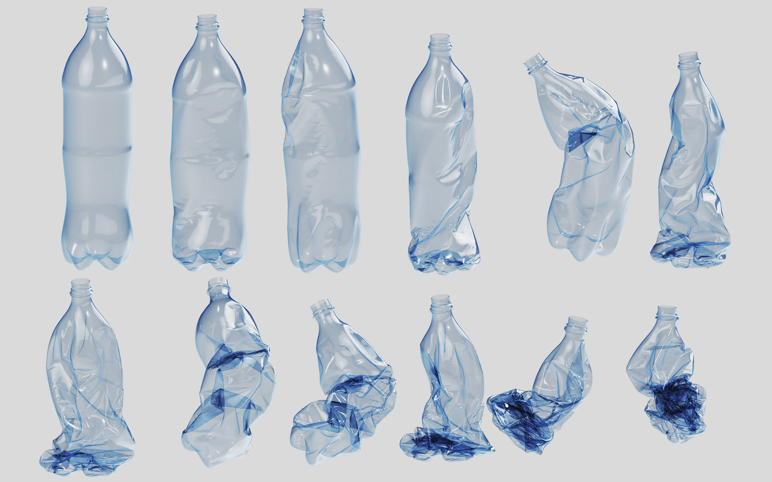 Crushed Plastic Bottle v4 3D model_3