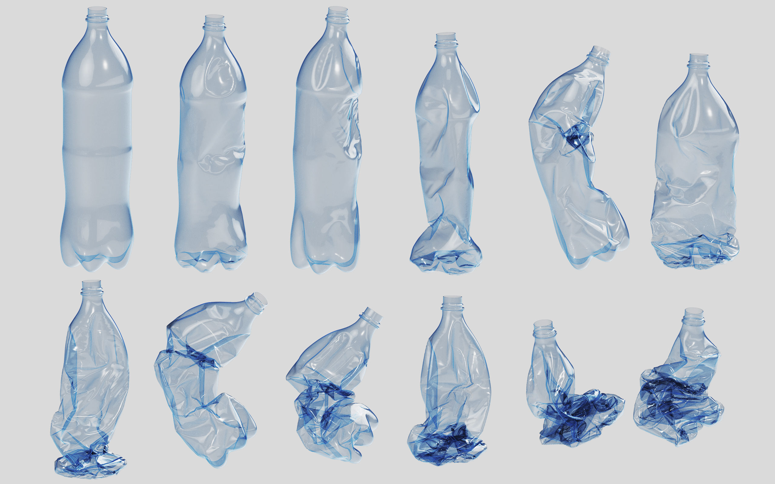 Crushed Plastic Bottle v4 3D model_1