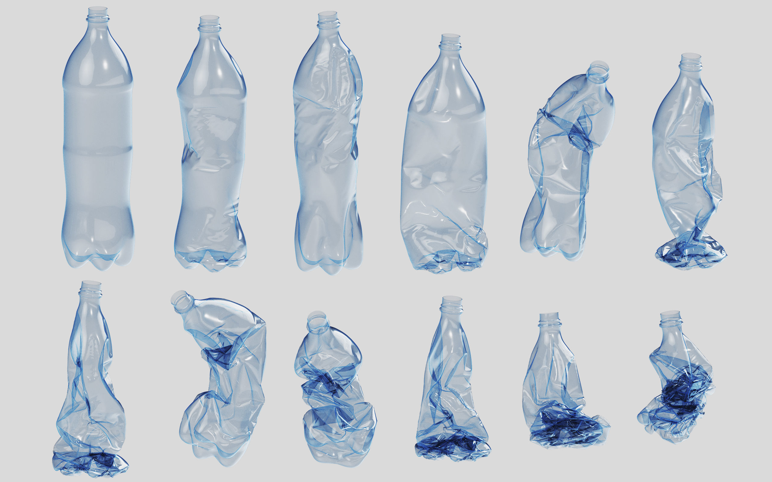Crushed Plastic Bottle v4 3D model_5