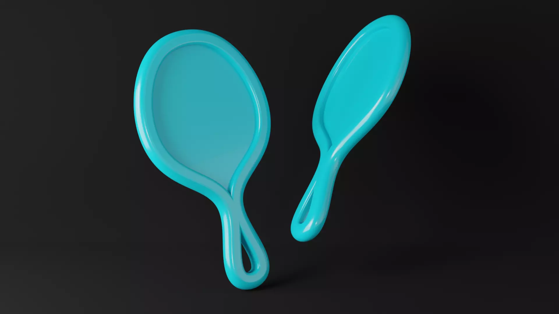 A pair of paddle balls - in a clean and modern design Low-poly 3D model