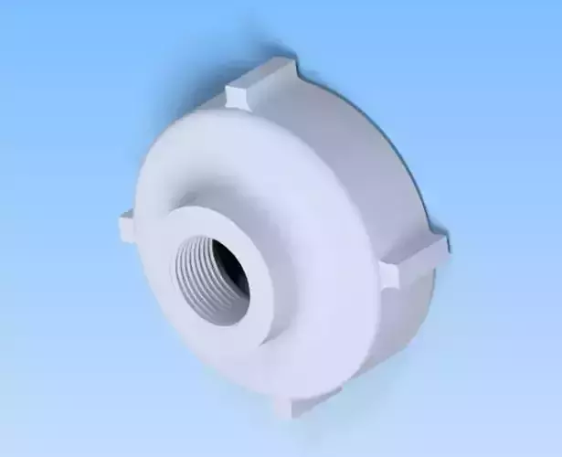 water connector M75 to G1 for 1000l water tank 3D print model