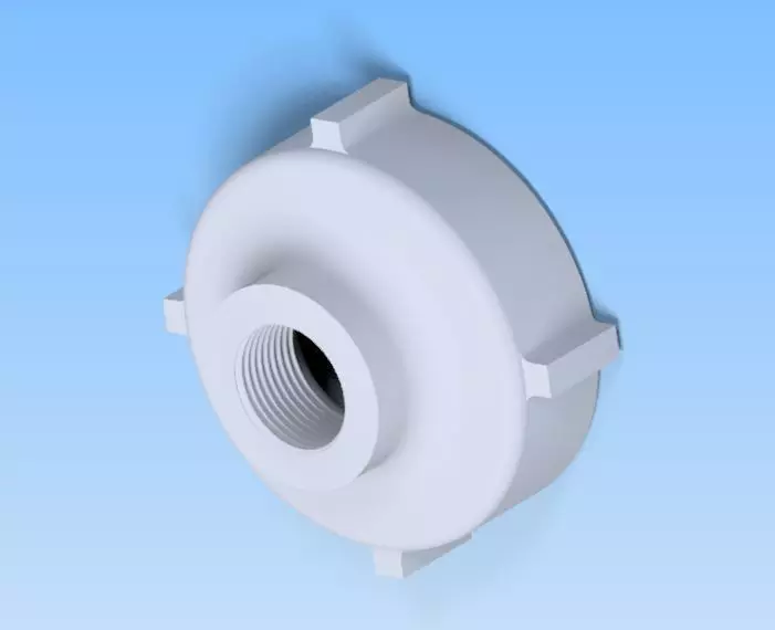 water connector M75 to G1 for 1000l water tank 3D print model_0