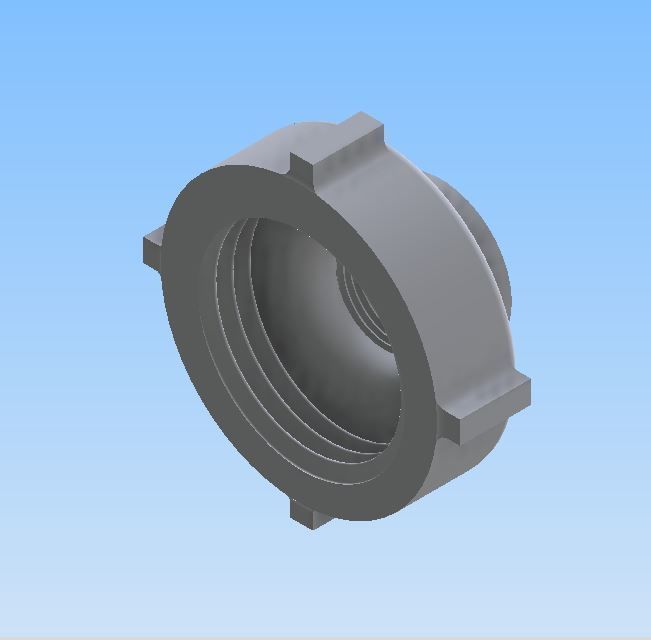 water connector M75 to G1 for 1000l water tank 3D print model_1
