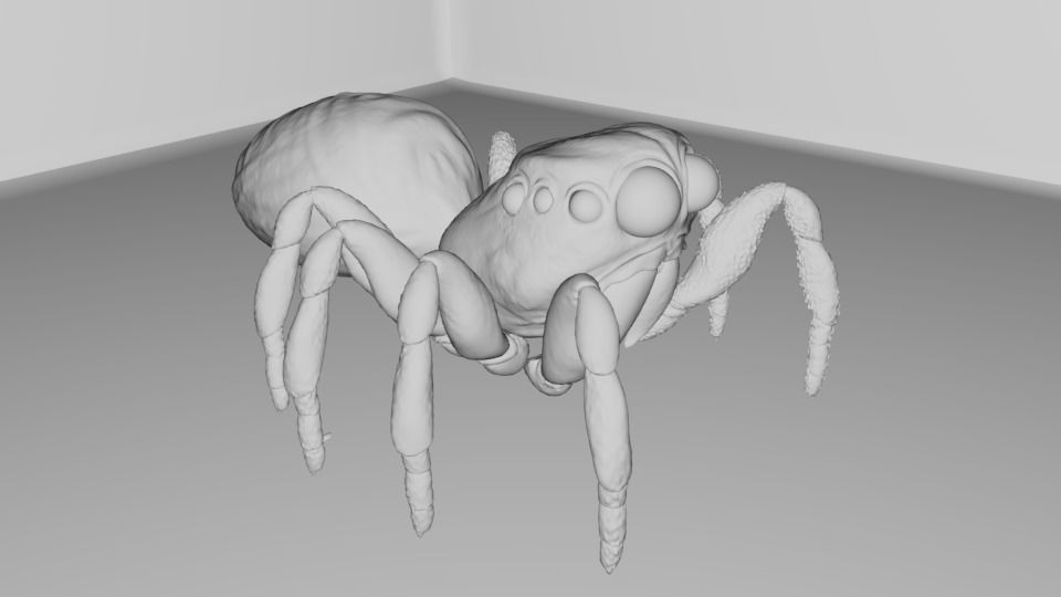 4 Type of insects Low-poly 3D model_7
