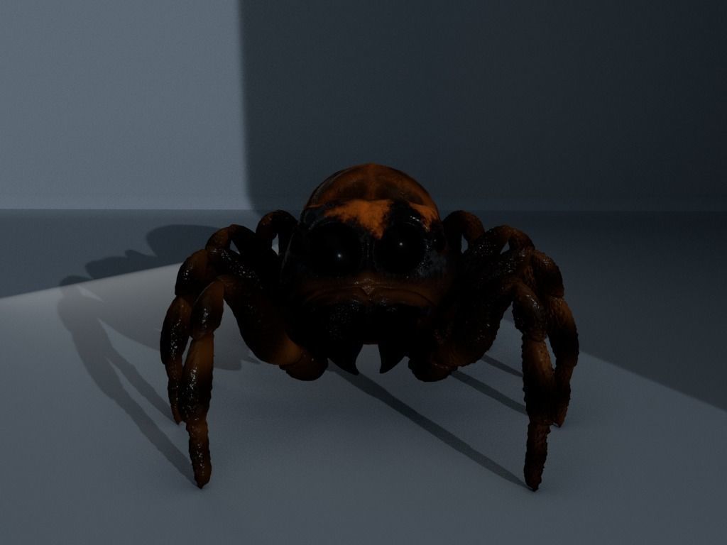 4 Type of insects Low-poly 3D model_5