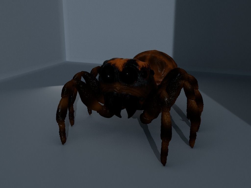 4 Type of insects Low-poly 3D model_4