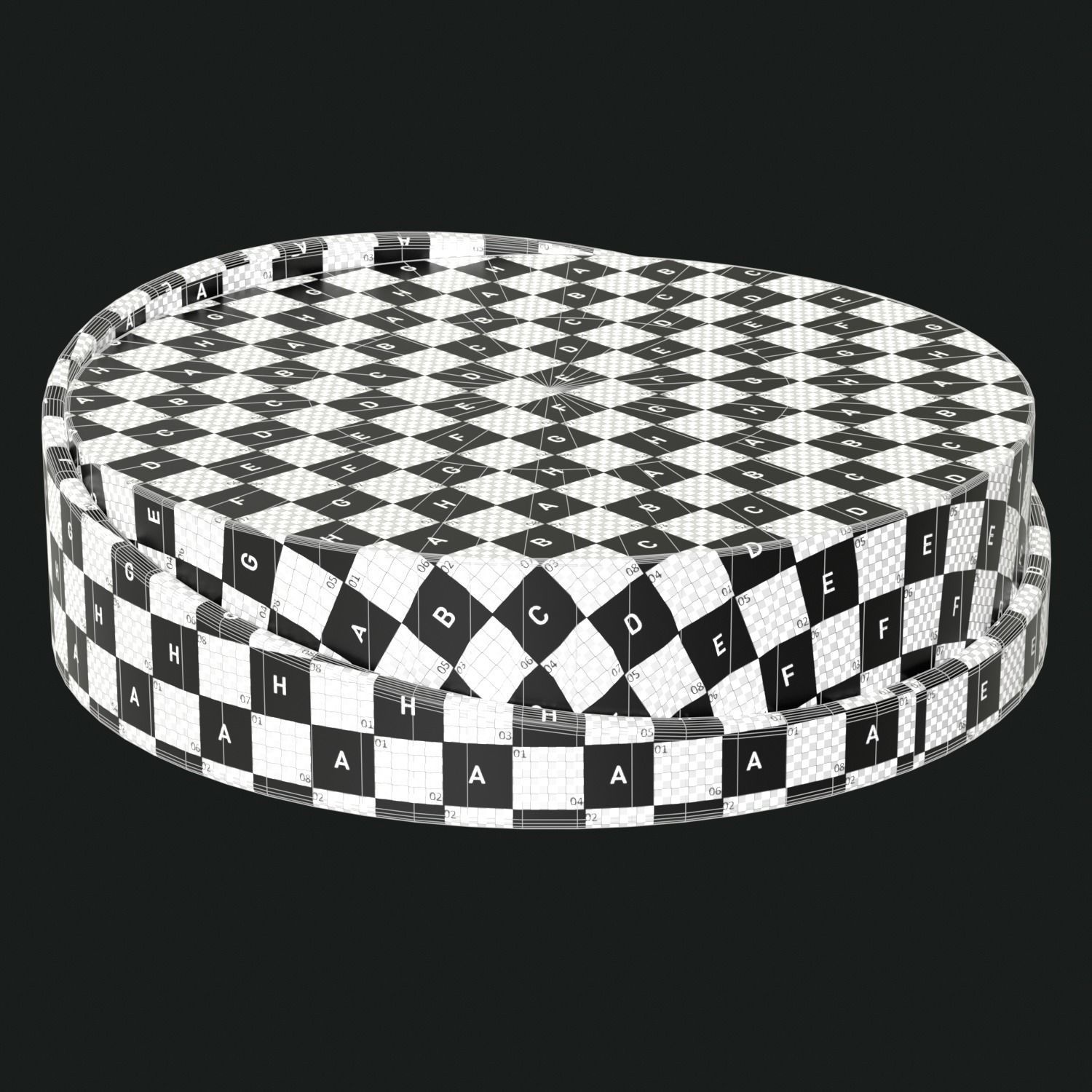 Minimal Round Coffee Table Low-poly 3D model_2