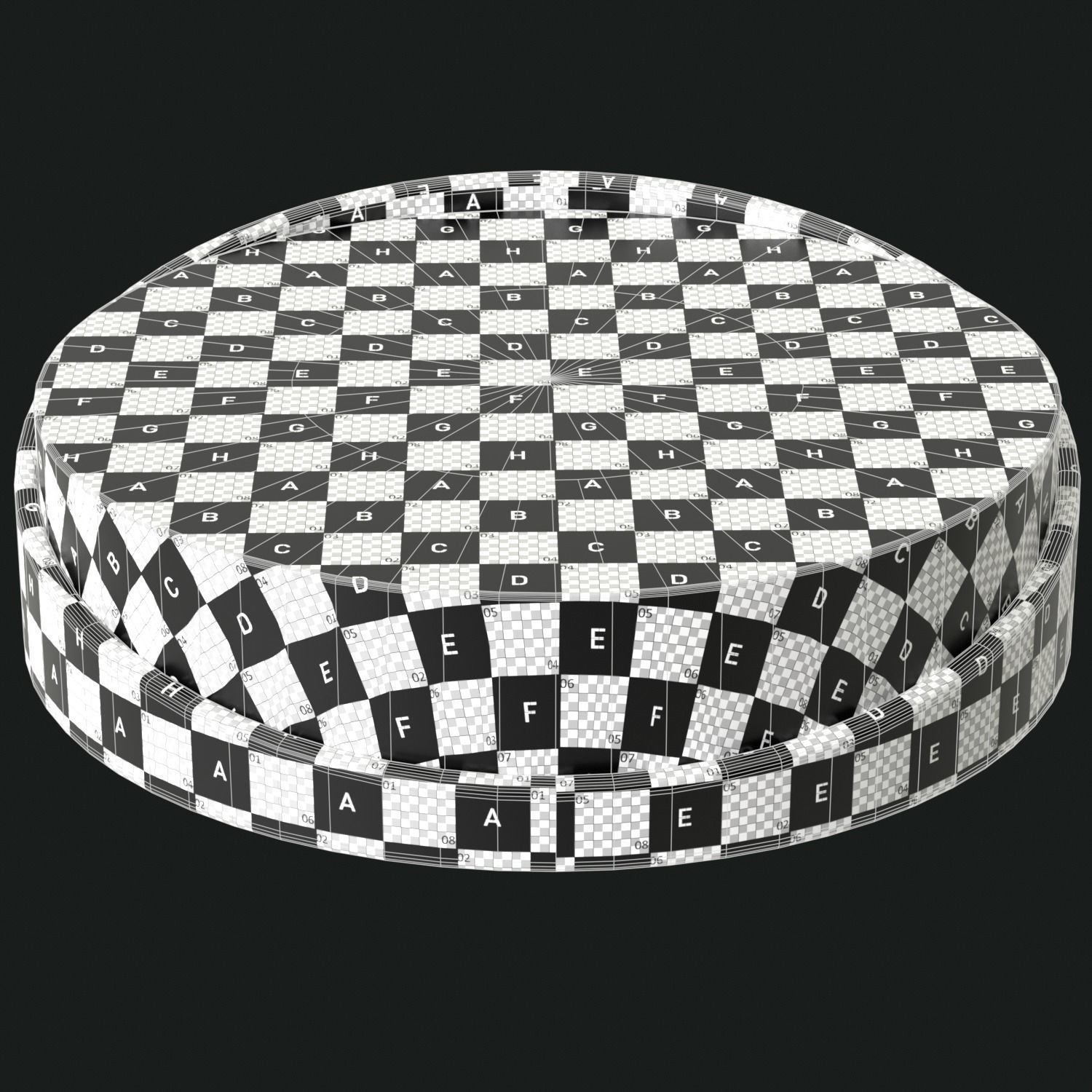 Minimal Round Coffee Table Low-poly 3D model_16