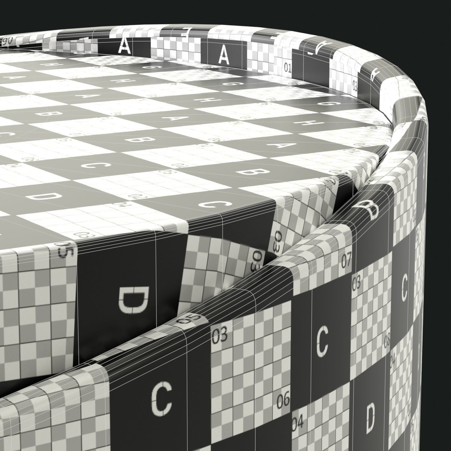 Minimal Round Coffee Table Low-poly 3D model_8