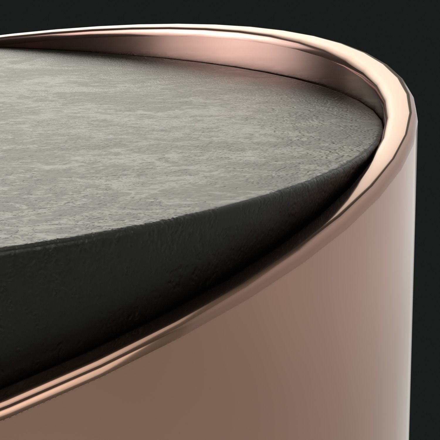 Minimal Round Coffee Table Low-poly 3D model_7