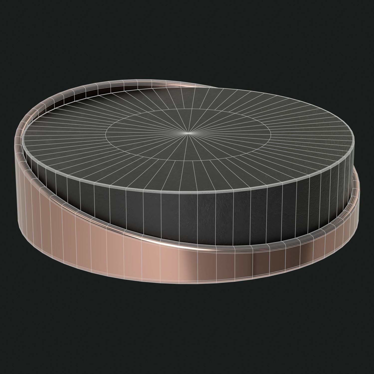 Minimal Round Coffee Table Low-poly 3D model_3