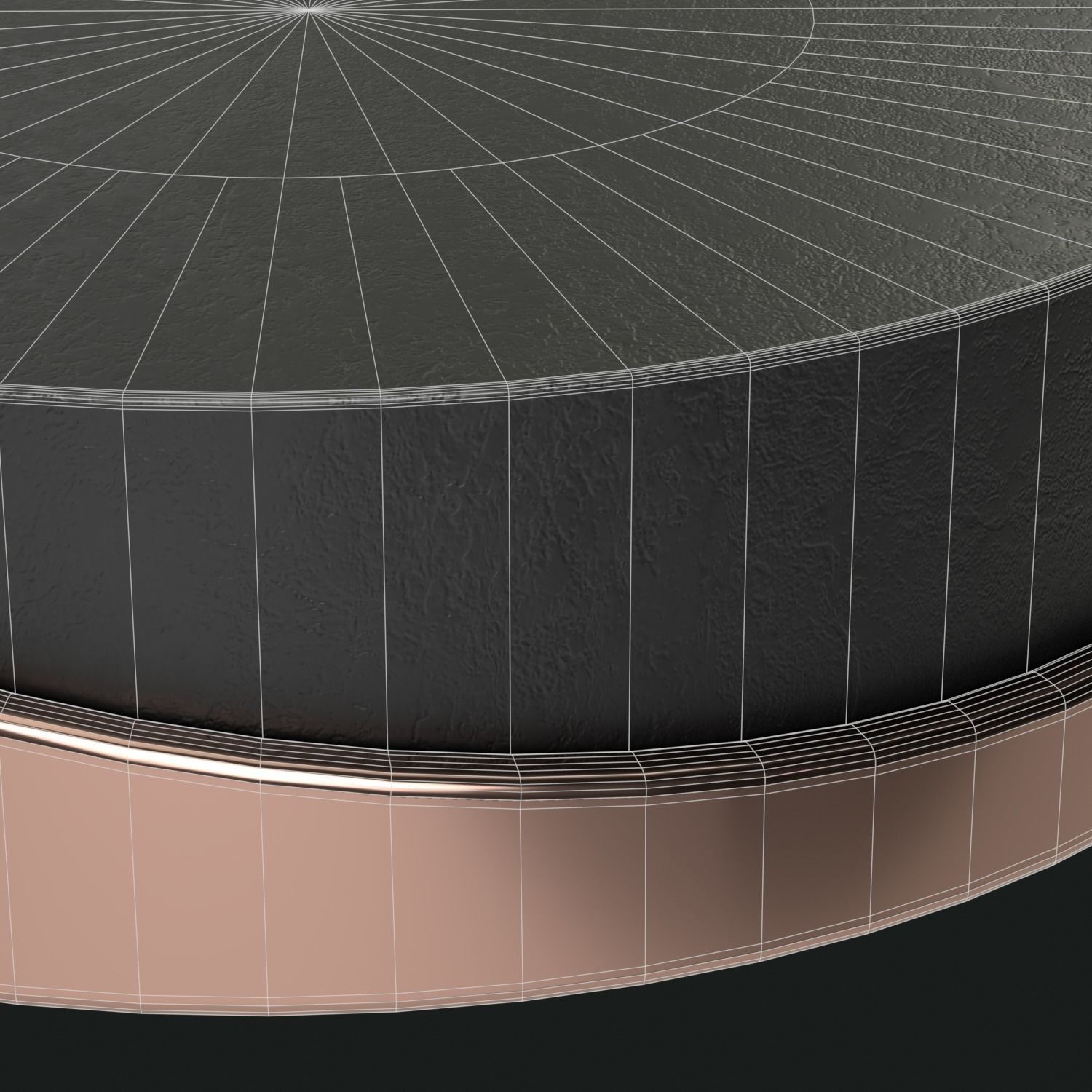 Minimal Round Coffee Table Low-poly 3D model_6