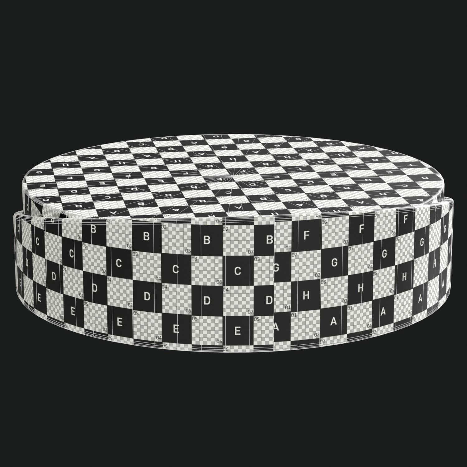 Minimal Round Coffee Table Low-poly 3D model_19