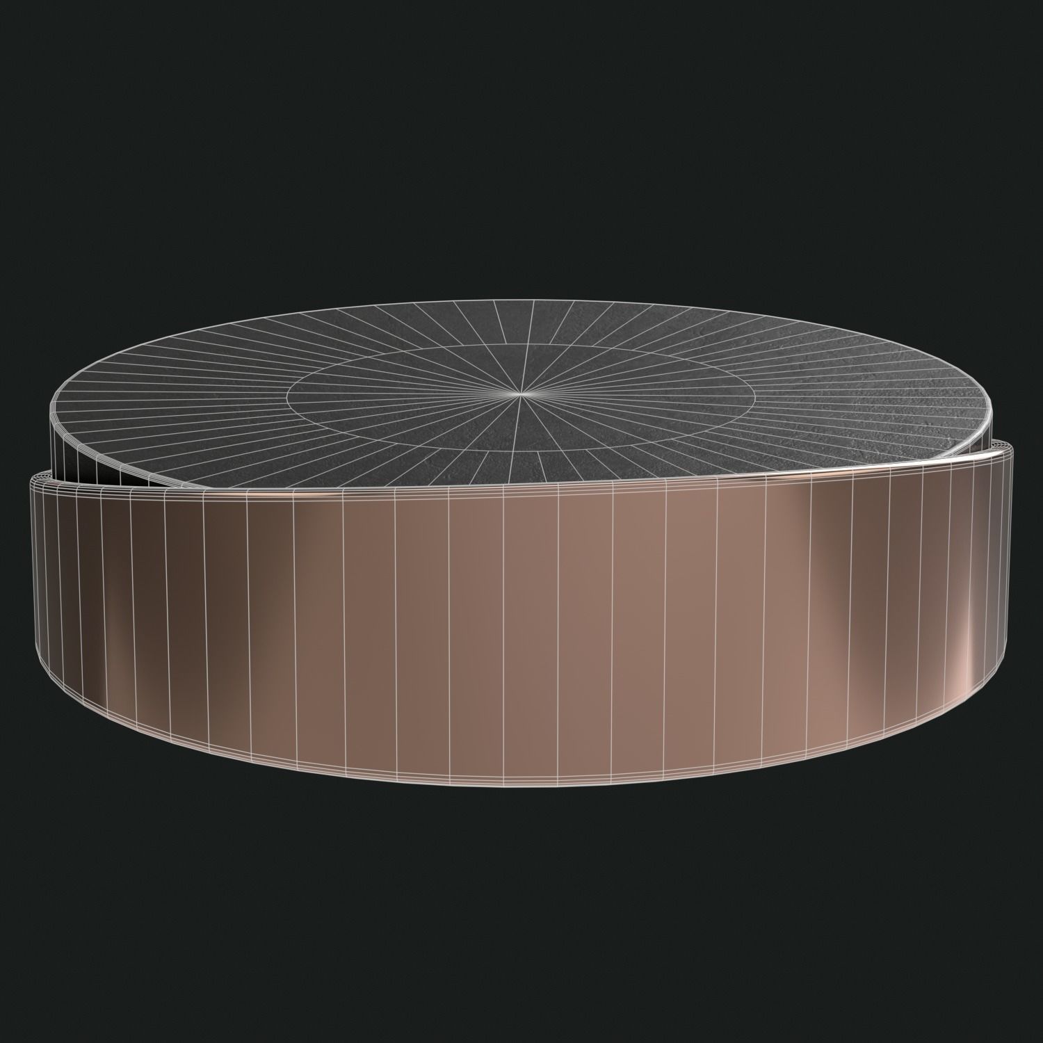 Minimal Round Coffee Table Low-poly 3D model_20