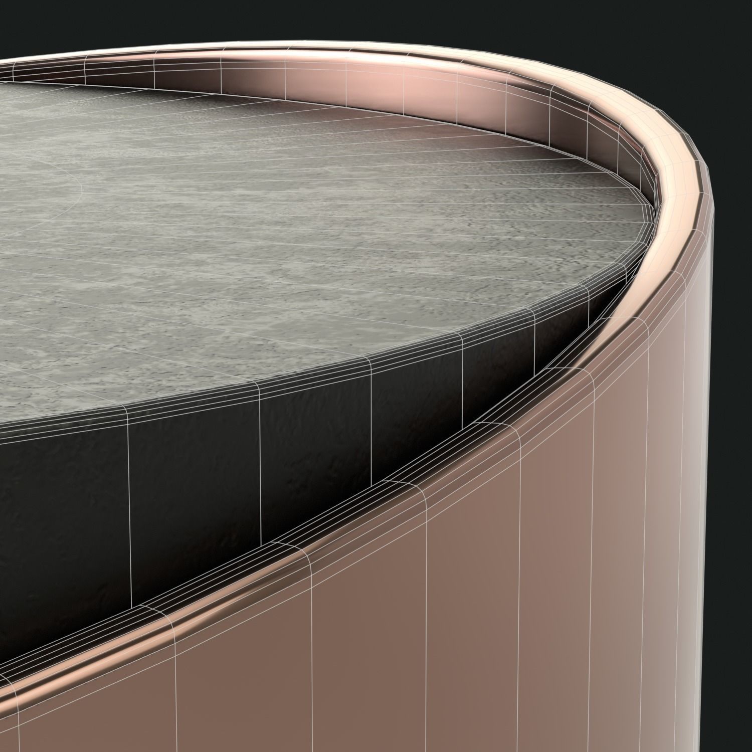 Minimal Round Coffee Table Low-poly 3D model_9