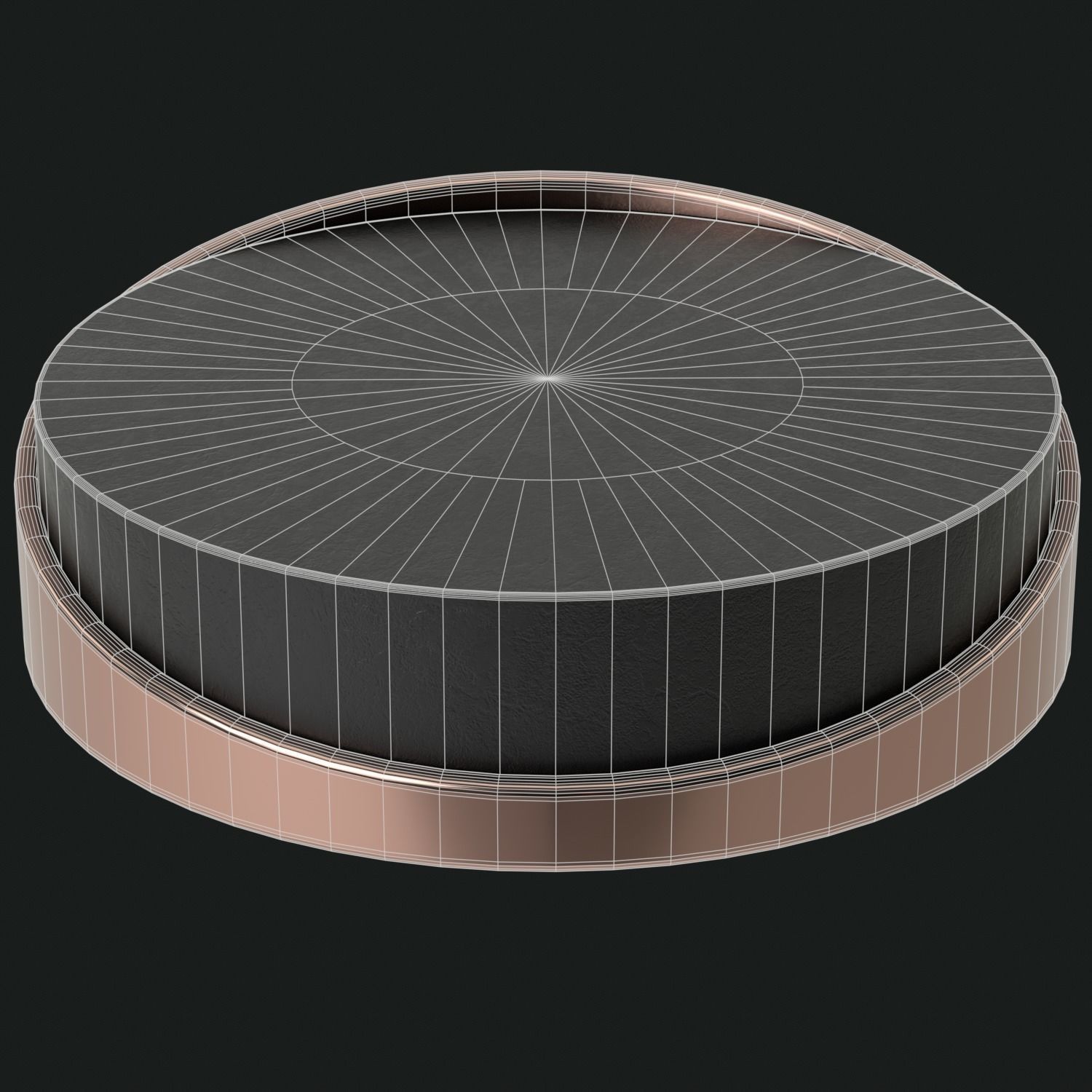 Minimal Round Coffee Table Low-poly 3D model_17