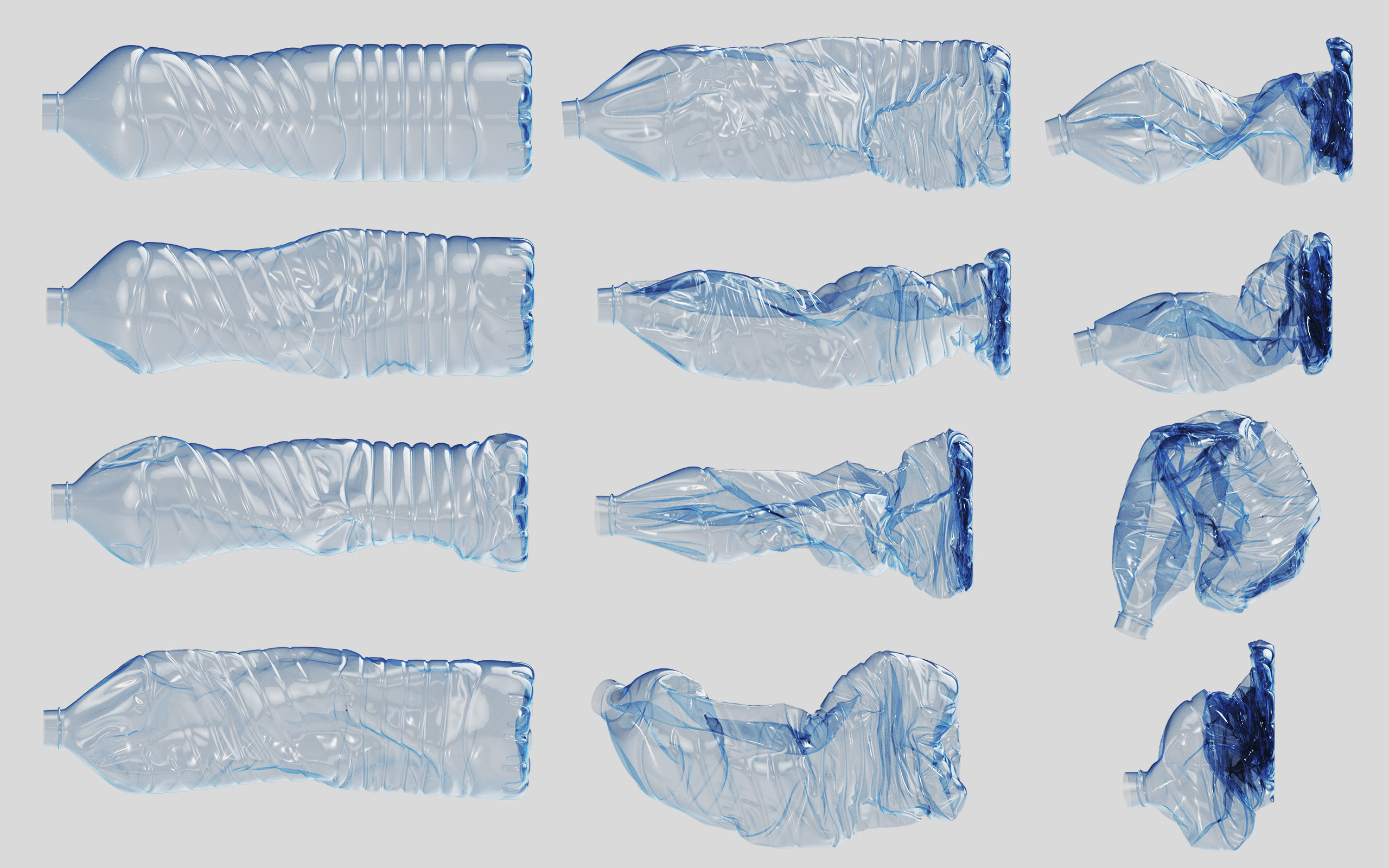 Crushed Plastic Bottle v5 3D model_9