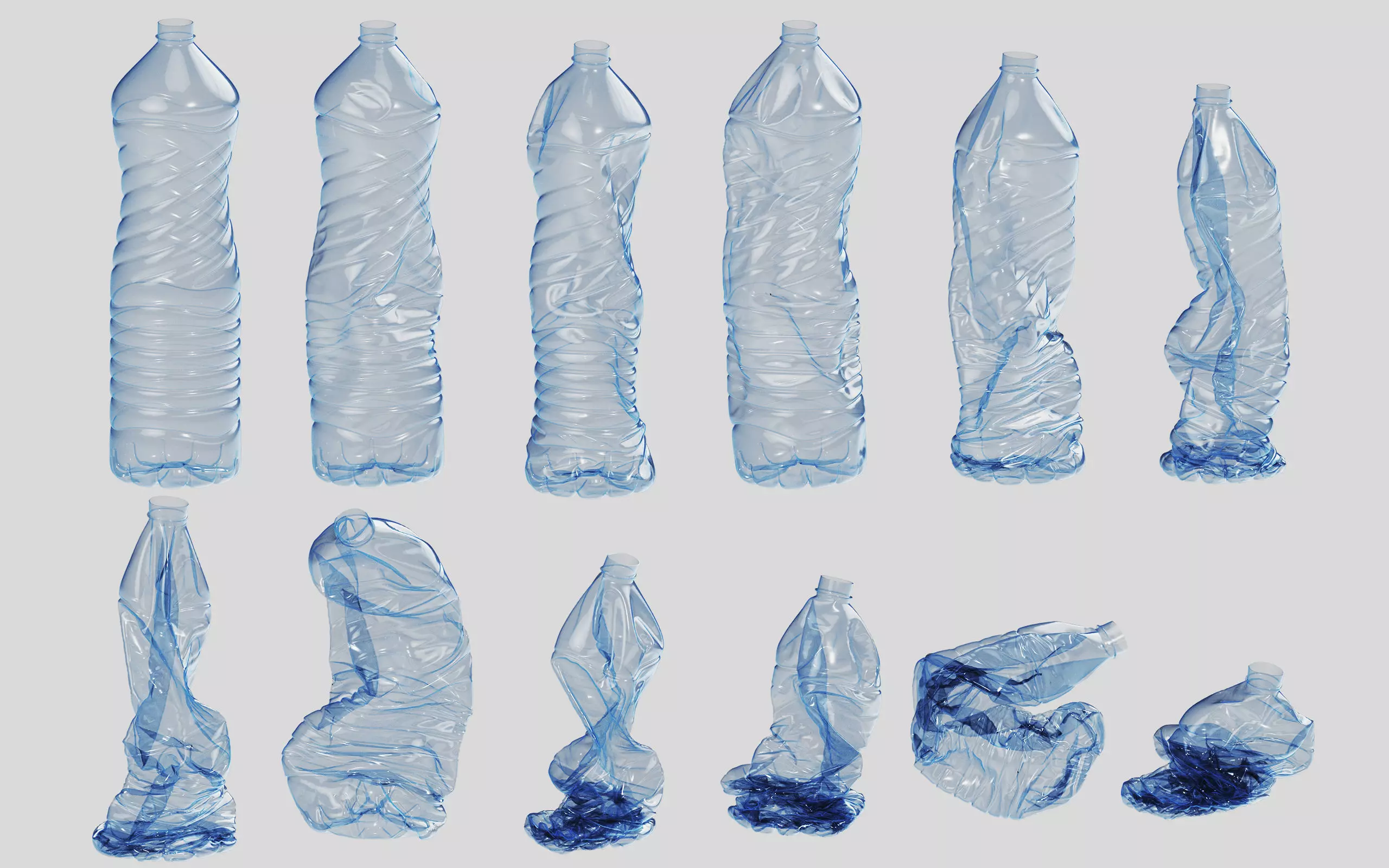 Crushed Plastic Bottle v5 3D model_0