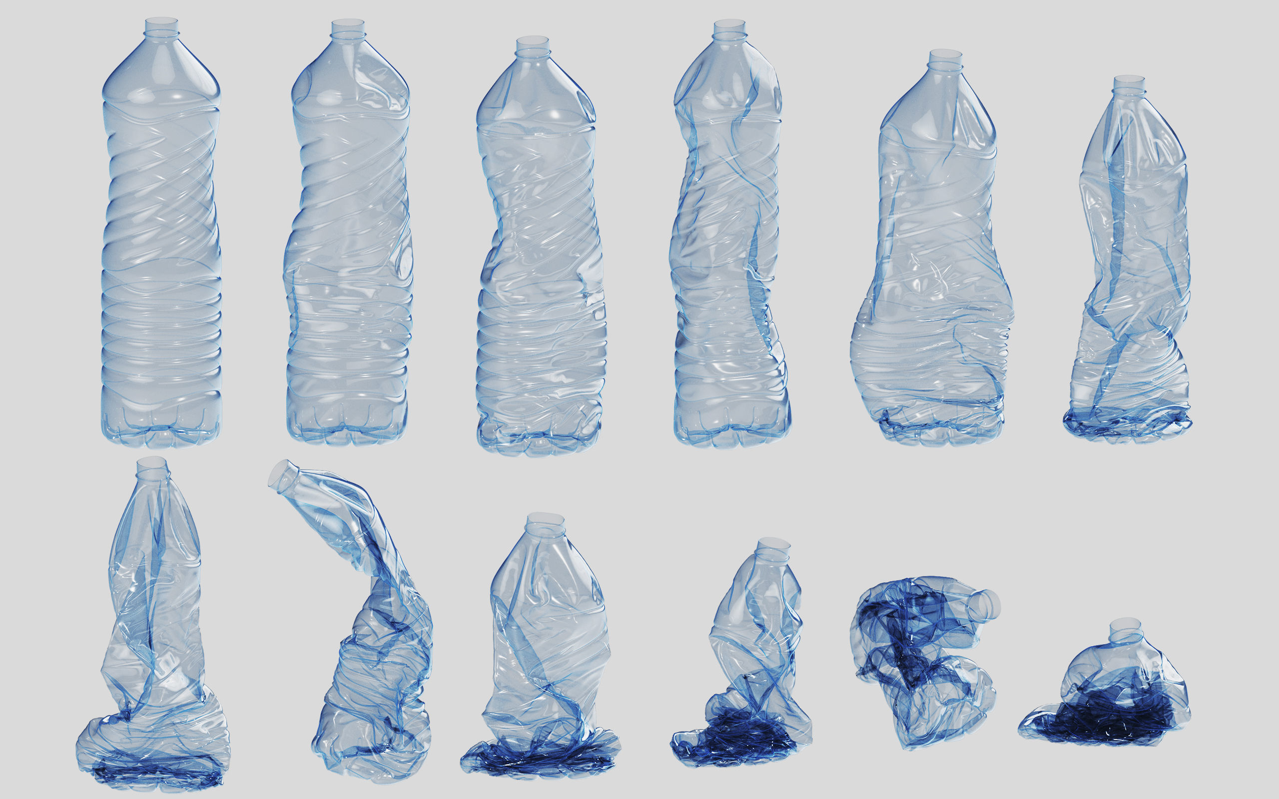 Crushed Plastic Bottle v5 3D model_5